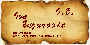 Ivo Buzurović vizit kartica